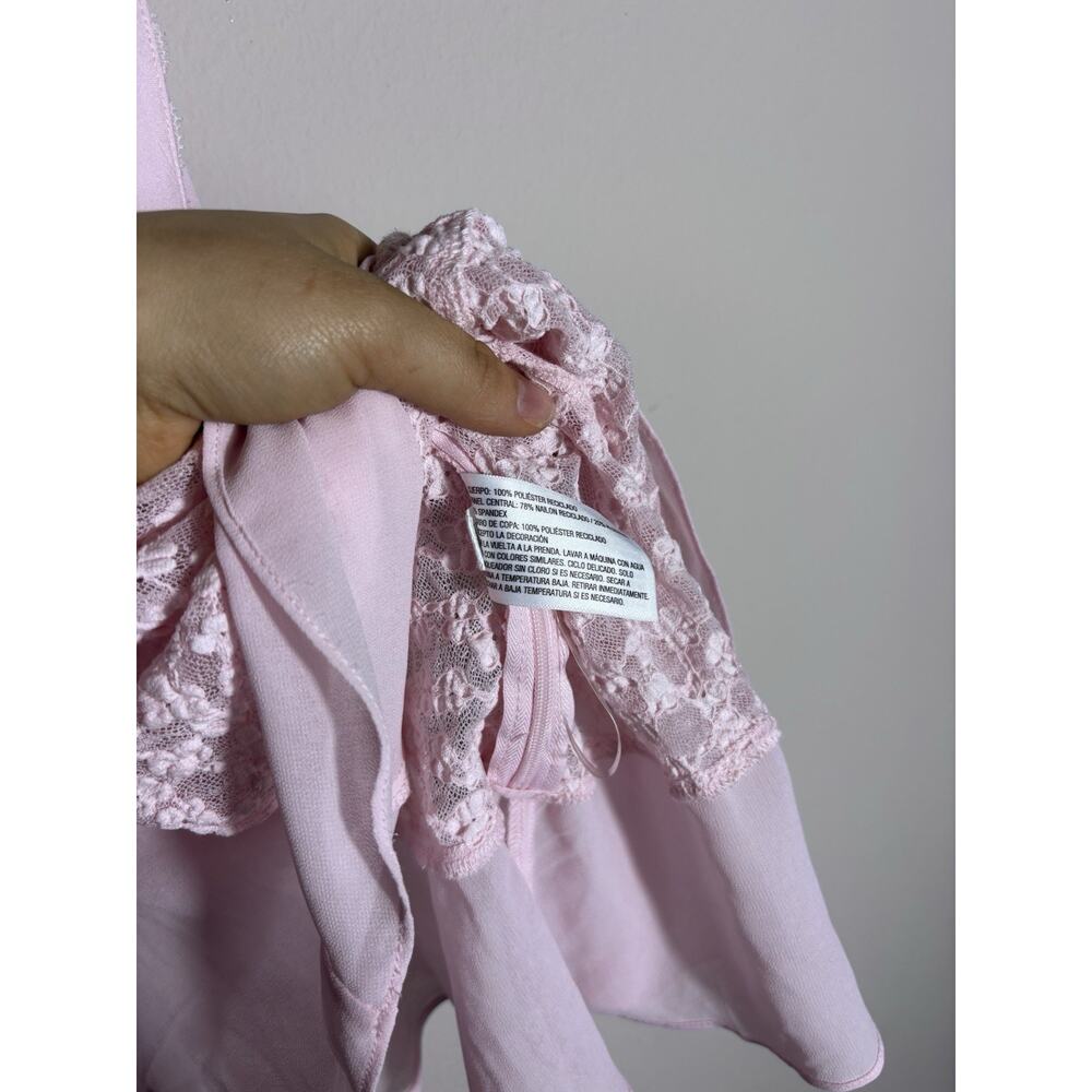 Light Pink Lace Camisole Tank Top Wild Fable Size XL Sweetheart Neckline Ruffle - Picture 6 of 7